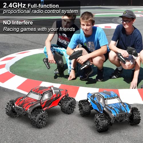 GUOKAI Upgraded Remote Control Car for Boys, 1:18 Scale Fast RC Cars All Terrain,High Speed 25MPH Rock Crawler RC Truck 4x4 Off Road Waterproof 2.4 GHz Control with Extra Shell and Battery 40+mins