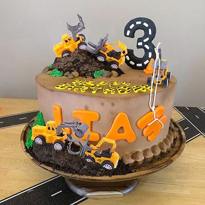 3 otters 12PCS Mini Construction Vehicles, Pull Back Engineering Vehicles Construction Trucks for Kids Birthday Bag Stuffers Cake Topper Valentine Classroom Exchange Gifts