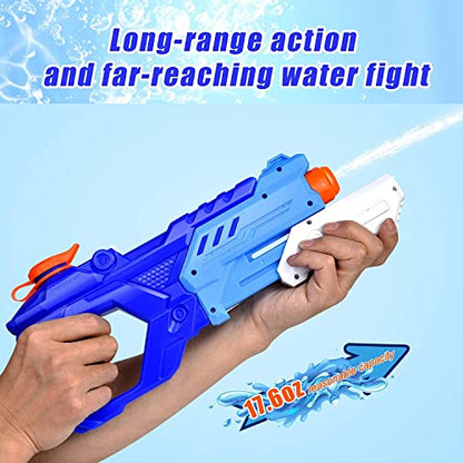 3 Pack Water Guns for Kids Adults - 600CC Squirt Guns Super Water Blaster Soaker Long Range High Capacity Summer Swimming Pool Beach Outdoor Water Fighting Toy for Boys Girls (Blue)