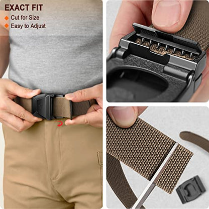 BULLIANT Tactical Belt for Men, Military Hiking Rigger Nylon Web Work Belt 1.5" with Heavy Duty Quick Release Buckle