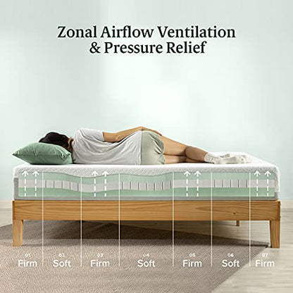 ZINUS 10 Inch Green Tea Luxe Memory Foam Mattress / Pressure Relieving / CertiPUR-US Certified / Bed-in-a-Box / All-New / Made in USA, Full