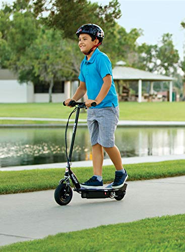 Razor E100 Glow Electric Scooter for Kids Age 8+, LED Light-Up Deck, 8" Air-filled Front Tire, Up to 40 Minutes Continuous Ride Time