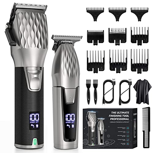 Zaekary Professional Hair Clippers for Men, Professional Barber Clippers and Trimmer Set, Cordless Beard Trimmer Haircut Grooming Kit Gift for Men Women Kids