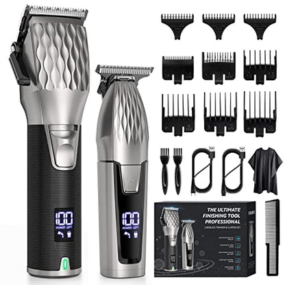 Zaekary Professional Hair Clippers for Men, Professional Barber Clippers and Trimmer Set, Cordless Beard Trimmer Haircut Grooming Kit Gift for Men Women Kids