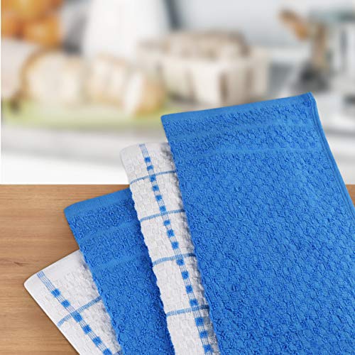 Utopia Towels Kitchen Towels [12 Pack], 15 x 25 Inches, 100% Ring Spun Cotton Super Soft and Absorbent Linen Dish Towels, Tea Towels and Bar Towels Set (Blue)