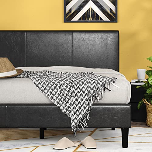 ZINUS Jade Faux Leather Upholstered Platform Bed Frame / Mattress Foundation with Wood Slat Support / No Box Spring Needed / Easy Assembly, Full