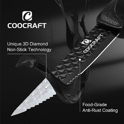 COOCRAFT Steak Knife Set, Steak Knives Set of 8 - Serrated Steak Knives - Ultra-Sharp High Carbon Stainless Steel Knives with Ergonomic Handles