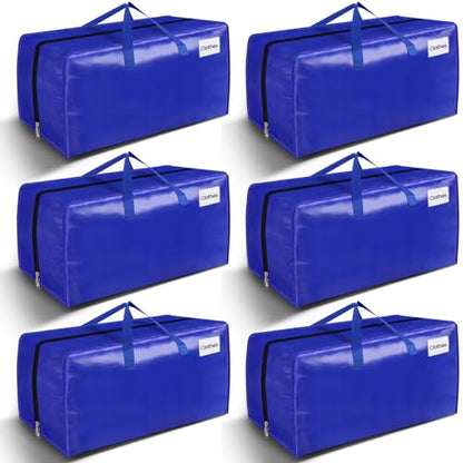 BlissTotes Moving Bags, Heavy Duty Moving Supplies & Storage Bags, Extra Large Packing Bags, Boxes with Tag Pockets, Collapsible Fold Flat Storage Totes, Alternative to Box and Bin, 93L, 6 Packs