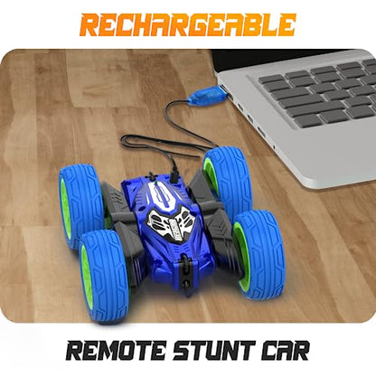 BEZGAR Remote Control Car for Boys 4-7, 2.4GHz Double Side 360° Flips Rotating Stunt Cars Toy for Kids, Birthday Gift for Boys Age 3 4 5 6 7 8 Year Old