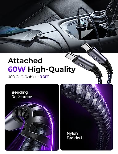 LISEN USB C Car Charger Adapter [2 Pack] [Mini & Metal] 48W Cigarette Lighter USB Charger Fast Charging [PD QC 3.0] USBC Car Phone Charger for iPhone 15 Pro Max Plus 14 Samsung Galaxy S23 iPad Pro