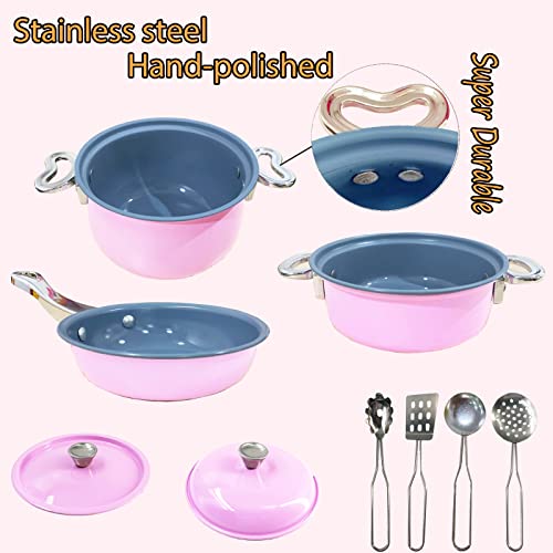 Holycco Kids Toy Kitchen Accessories, Toddler Kitchen Set for Kids with Play Pots, Play Kitchen Accessories Toy Gifts for Ages 3 4 5 6-8 Years, Kids Kitchen Playset, Play Kitchen Toys for Girls Boys