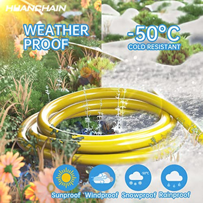 Outdoor Extension Cord 75 Foot Waterproof, 16/3 Gauge Flexible Cold-Resistant Appliance Extension Cord Outside, 10A 1250W 16AWG SJTW, 3 Prong Heavy Duty Electric Cord Yellow, ETL HUANCHAIN