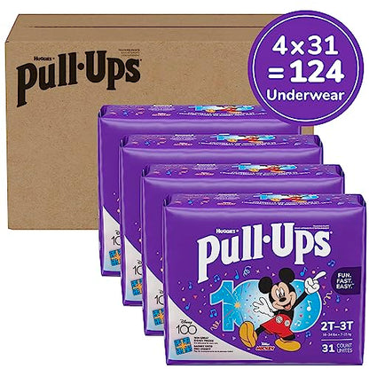 Pull-Ups Boys' Potty Training Pants, 2T-3T (16-34 lbs), 124 Count (4 Packs of 31), Packaging May Vary