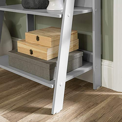 Walker Edison Sophia Modern 4 Shelf Ladder Bookcase , 55 Inch, Grey