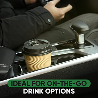 Tobvory Disposable Coffee Cups With Lids, 100 Pack Coffee Cups With Lids 12 Oz, Paper Cups For Hot Drinks, Eco-Friendly Triple Wall Insulated To Go Coffee Cups