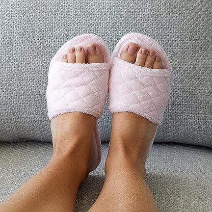 Dearfoams Women's Beatrice Side Gore Slide Slipper, Fresh Pink, Large