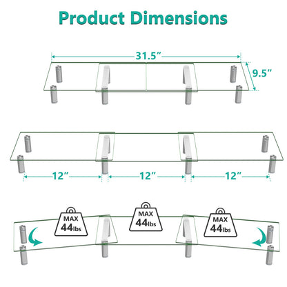 WALI Dual Monitor Stand, Computer Monitor Stand Adjustable Length and Angle Dual Monitor Riser, Desktop Organizer, Monitor Stand Riser for PC, Computer, Laptop (GTT007), Clear