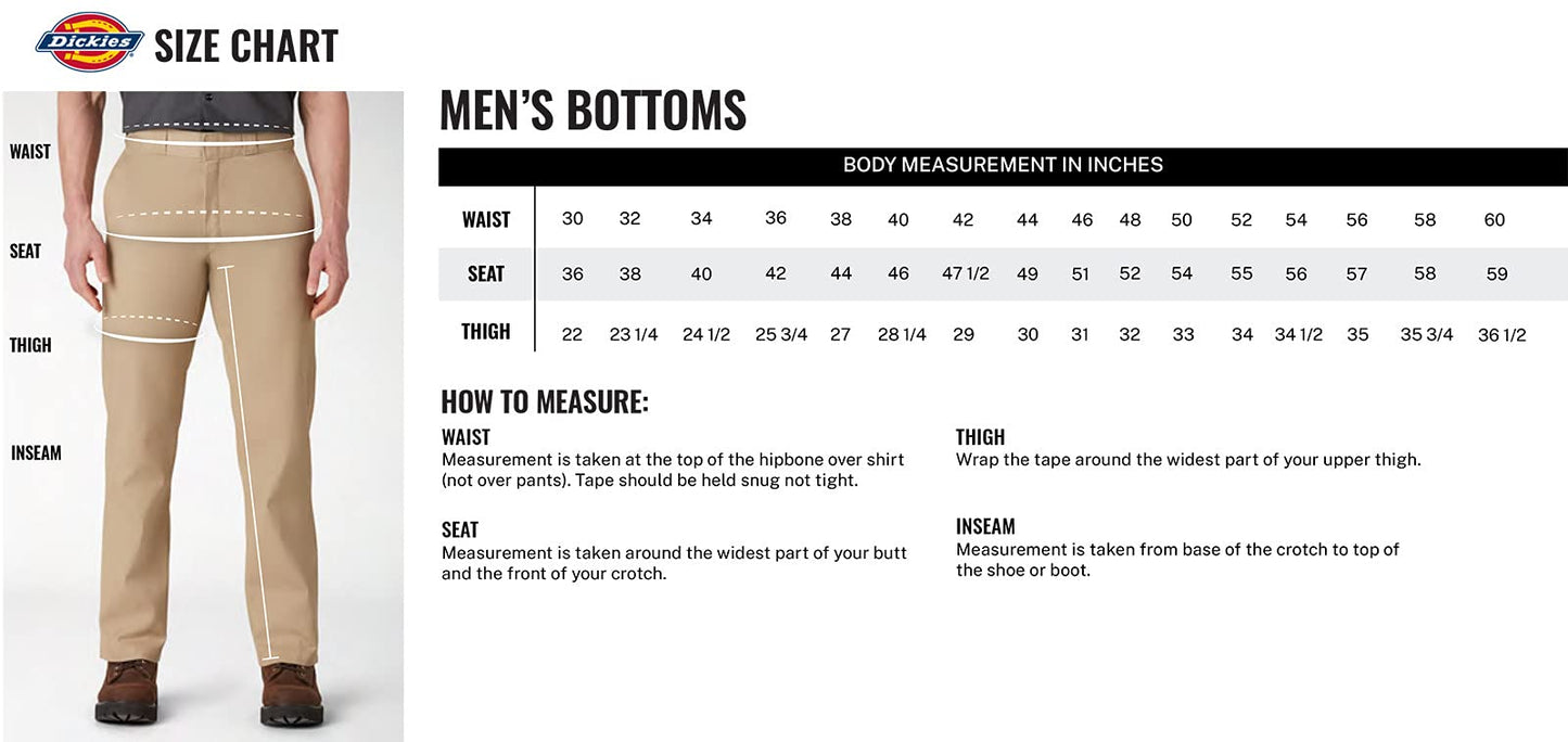 Dickies mens Regular Straight Stretch Twill Cargo work utility pants, Black, 30W x 32L US