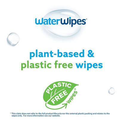 WaterWipes Plastic-Free Textured Clean, Toddler & Baby Wipes, 99.9% Water Based Wipes, Unscented & Hypoallergenic for Sensitive Skin, 540 Count (9 packs), Packaging May Vary