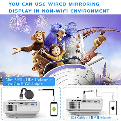 Projector with WiFi and Bluetooth, 2023 Upgrade 9500L Outdoor Projector, Mini Movie Projector Supports 1080P Synchronize Smartphone Screen by WiFi/USB Cable for Home Entertainment