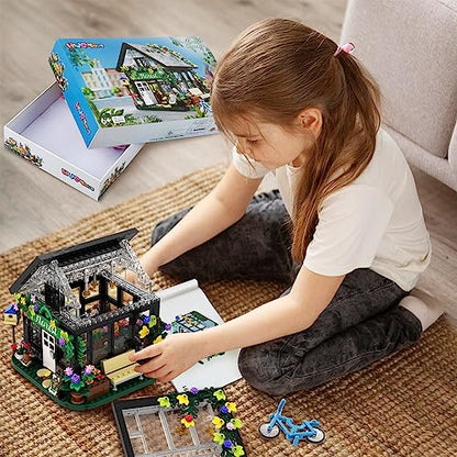 HYG Toys Flower House Building Set, with LED Lights Warmth Building Blocks Set Gift for Kids Children Boys Girls Age 6 to12 Educational Toys (625 Pcs)