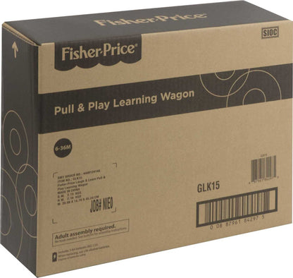 Fisher-Price Laugh & Learn Baby & Toddler Toy, Pull & Play Learning Wagon with Smart Stages & 4 Pieces for Ages 6+ Months