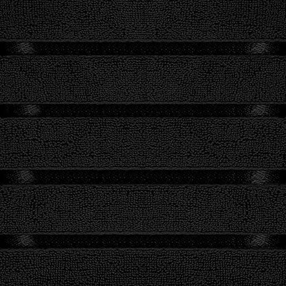 Utopia Towels 8-Piece Luxury Towel Set, 2 Bath Towels, 2 Hand Towels, and 4 Wash Cloths, 600 GSM 100% Ring Spun Cotton Highly Absorbent Viscose Stripe Towels Ideal for Everyday use (Black)