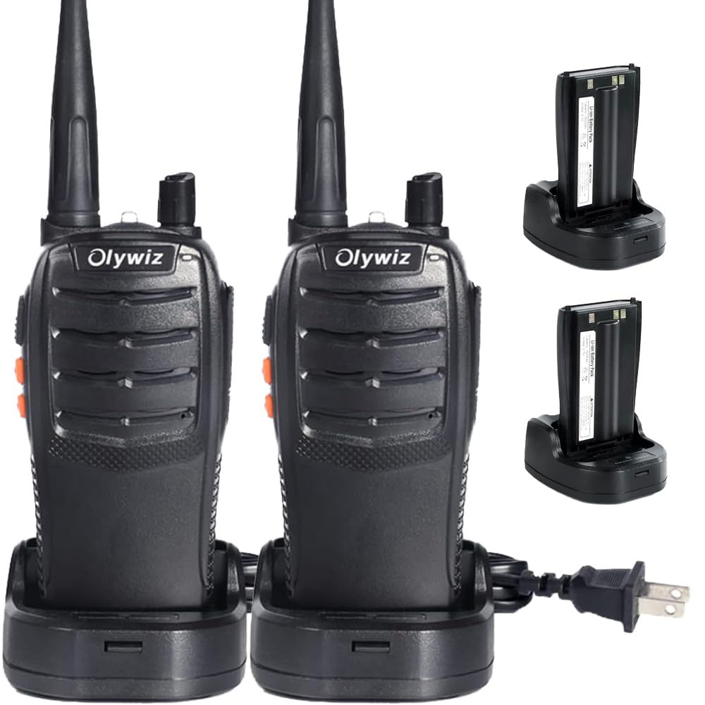 Olywiz Walkie Talkies GMRS Radio for Adults Long Range Rechargeable 2 Way Radio with Flashlight for School Business Family 2 Pack