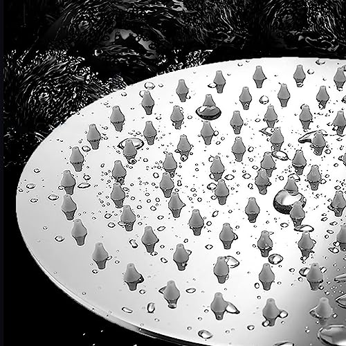 Rain Shower Head, Ultra-Thin Design, High Pressure Large Flow Stainless Steel Rainfall Shower Head, Waterfall Showerhead Universal Wall Ceiling Mount (8", Chrome)