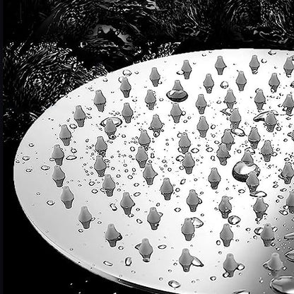 Rain Shower Head, Ultra-Thin Design, High Pressure Large Flow Stainless Steel Rainfall Shower Head, Waterfall Showerhead Universal Wall Ceiling Mount (8", Chrome)