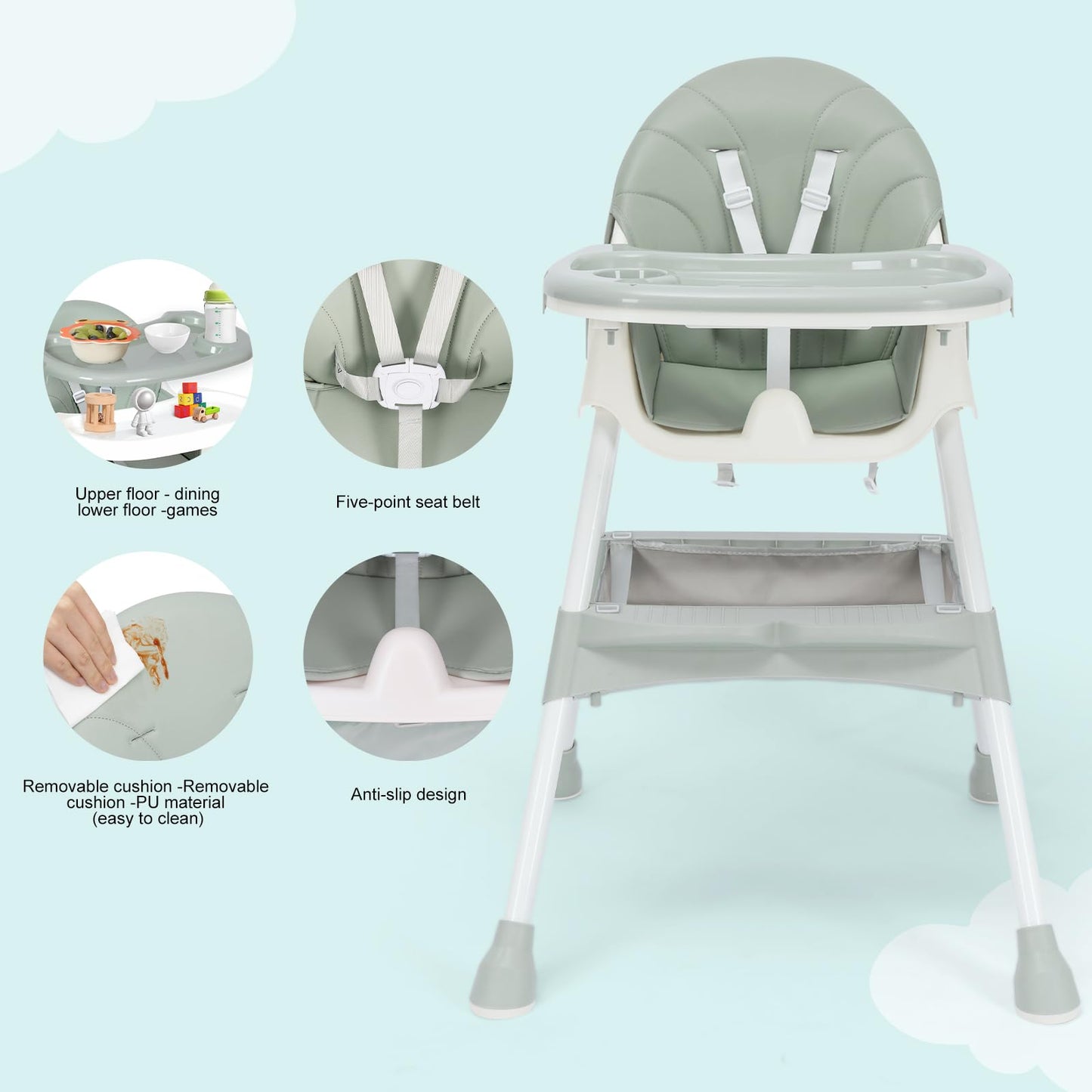 High Chair, MJKSARE Baby High Chair, High Chairs for Babies and Toddle ...