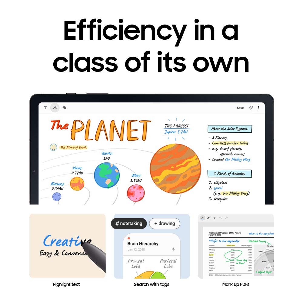 SAMSUNG Galaxy Tab S6 Lite 10.4" 128GB Android Tablet, LCD Screen, S Pen Included, Slim Metal Design, AKG Dual Speakers, 8MP Rear Camera, Long Lasting Battery, US Version, 2022, Angora Blue