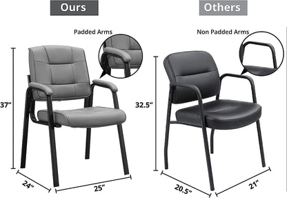 UPDATE: DEAD! Naomi Home Indulge in Comfort Mindy Office Guest Chair Set of 8 - Luxurious Leather Executive Waiting Room Chairs Set of 8 for Reception, Conference, and Lobby Spaces – Gray