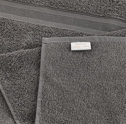 Grey Bath Towels 27" x 54" Quick-Dry High Absorbent 100% Turkish Cotton Towel for Bathroom, Guests, Pool, Gym, Camp, Travel, College Dorm, Shower (Grey, 4 Pack Bath Towel)