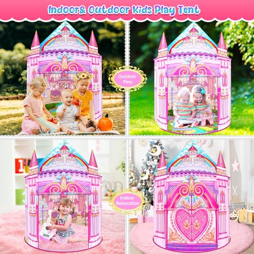 Toys for Girls,Large Kids Tent Toddler Girl Toys,Foldable Tent for Kids with Carry Bag Indoor Playhouses,Princess Toys for 2 3 4 5 6 7 8 9 10 Year Old Girls Christmas Brithday Unicorns Gifts for Girls