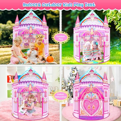 Toys for Girls,Large Kids Tent Toddler Girl Toys,Foldable Tent for Kids with Carry Bag Indoor Playhouses,Princess Toys for 2 3 4 5 6 7 8 9 10 Year Old Girls Christmas Brithday Unicorns Gifts for Girls