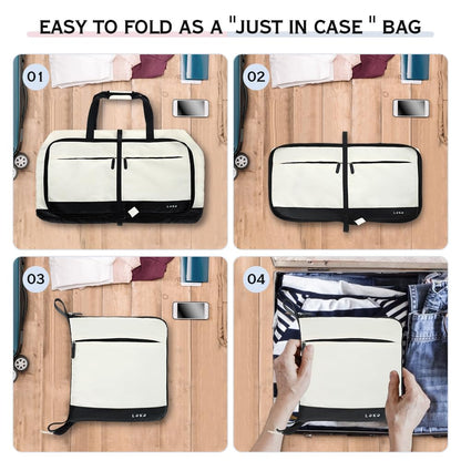 Lekesky Travel Duffel Bag Bag for Women 80L Large Duffel Bag Foldable Weekender Bag with Shoes Compartment(02White)