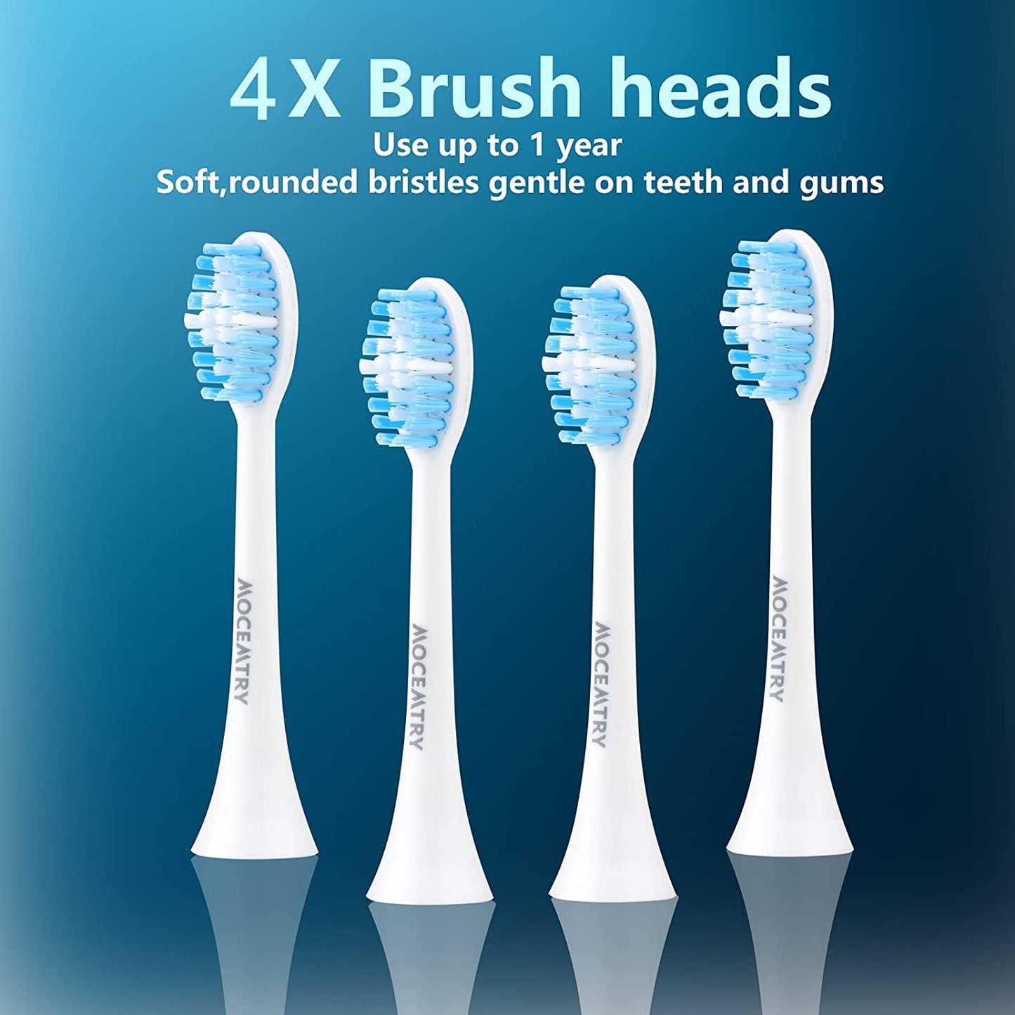 MOCEMTRY Sonic Electric Toothbrush Rechargeable toothbrushes for Adult with 4 Duponts Brush Heads, 4 Cleaning Mode Waterproof Electric Tooth