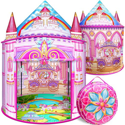 Toys for Girls,Large Kids Tent Toddler Girl Toys,Foldable Tent for Kids with Carry Bag Indoor Playhouses,Princess Toys for 2 3 4 5 6 7 8 9 10 Year Old Girls Christmas Brithday Unicorns Gifts for Girls
