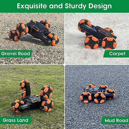 RC Car for Boys|Girls, RC Stunt Car with A Key Deformation&Memory Running, Double Sided Flip Stunt car,360 Rotating 2.4Ghz Indoor/Outdoor All Terrain Electric Toy Cars Gifts