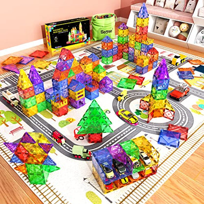 Magnet Toys for 3 Year Old Boys and Girls Magnetic Tiles Building Blocks STEM Learning Toys Montessori Toys for Toddlers Kids