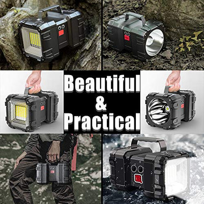 AlpsWolf Rechargeable Flashlight, LED Spotlight Flashlight 10000 Capacity 1200LM 20h Ultra-Long Standby 3+4 Lights Modes Camping Flashlight Waterproof with USB Output as a Power Bank