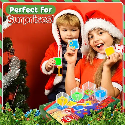 Balance IQ Maze Game Fidget Puzzle Box 24 Pcs for Kids and Adults Brain Teaser Puzzle Cubes for Challenge, Stocking Stuffers for Kids & Party Favor Games, Ideal Prizes Gifts
