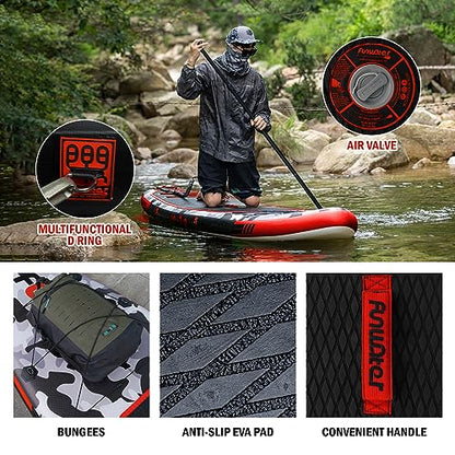 FunWater Inflatable Stand Up Paddle Board with Premium SUP Paddle Board Accessories Ultra-Light Inflatable Paddleboard with Kayak Seat