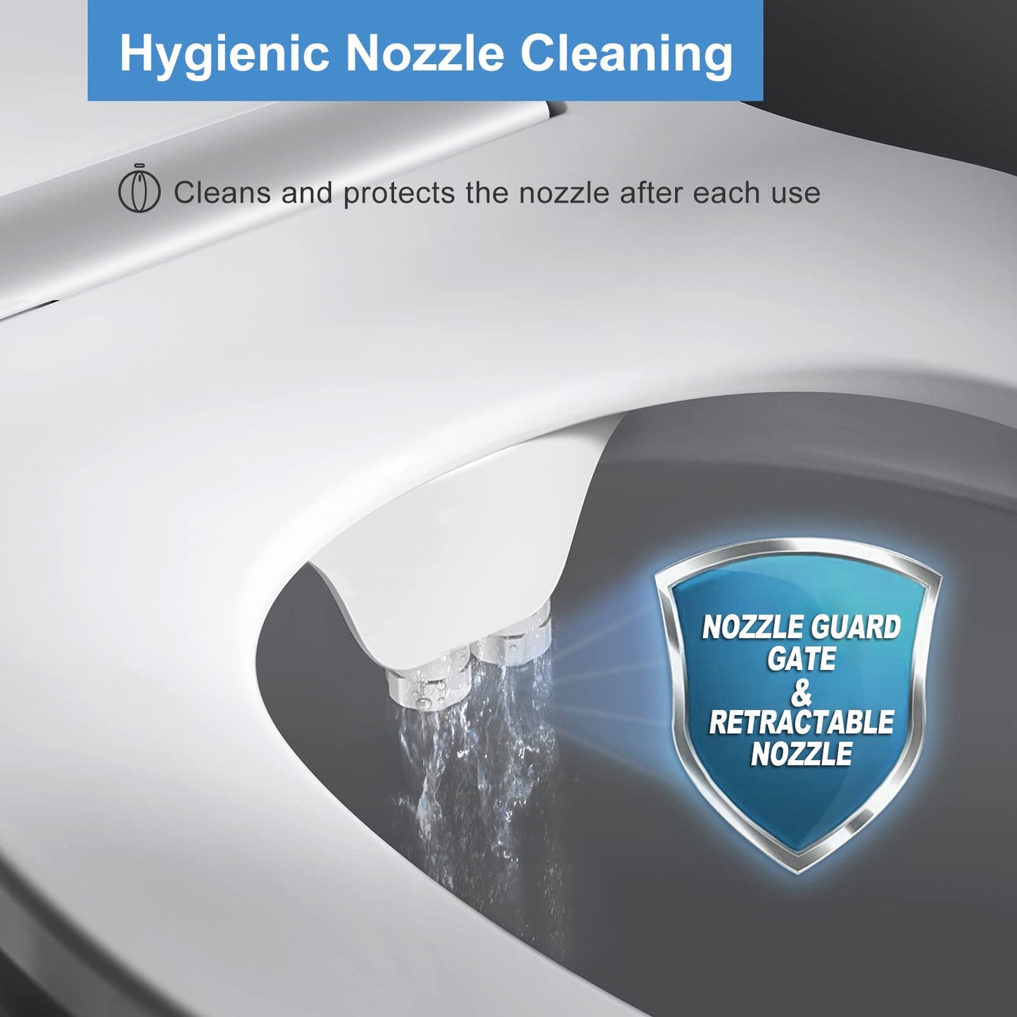 Veken Non-Electric Self-Cleaning Dual Nozzle (Frontal/Feminine Wash), Fresh Spray Bidet for Toilet with Adjustable Water Pressure Switch