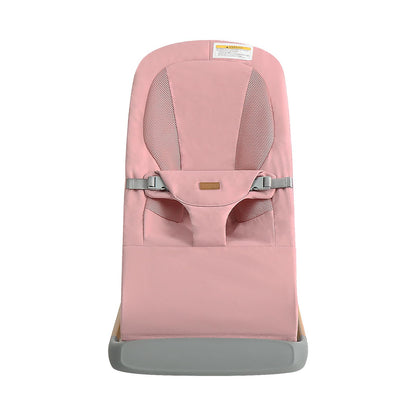 AMKE CooCon Baby Bouncer,Ergonomic Bouncer Seat for Babies with 3 Recline Positions,Portable Newborn Bouncer Seat, Mesh Design Bouncers for Infants,Pink