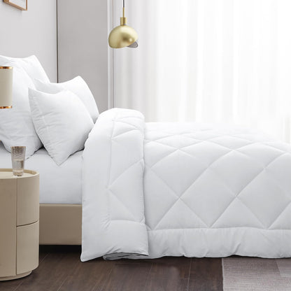 Aisbo Fluffy Duvet Insert Twin - Twin Size Duvet Insert White for All Season, Soft Lightweight Cooling Duvet with Corner Taps, 68x88 inch