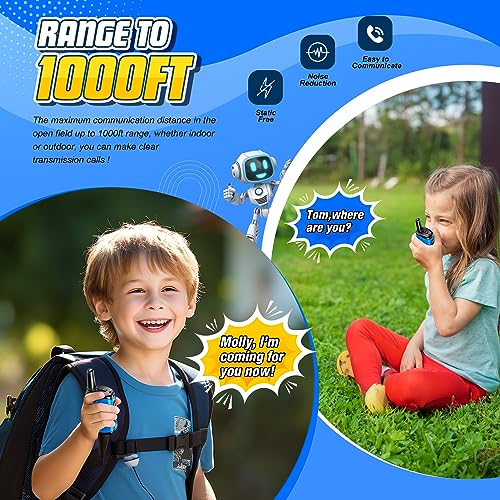 Kids Walkie Talkies Toys for Boys: comedyfun Mini Robots Walkies Talkies 2 Pack Christmas Birthday Gifts for 3 4 5 6 Year Old Boys Toys for 3 4 5 6-8 Year Old Camping Outdoor Games Stocking Stuffers
