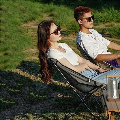 LSLANSOON All Aluminum Frame Folding Camping Chair, Compact and Portable with Carry Bag for Outdoor Hiking Fishing Backpacking (Gray)