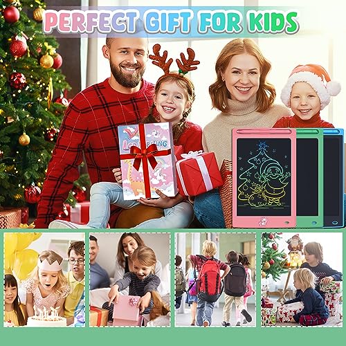 FLUESTON Toys LCD Writing Tablet Toddler,Toys for Boys Girls 3 4 5 6 7 8year,8.8 Inch 3 Pack Drawing Pad Toy Christmas Birthday Gifts for Kids,Drawing Tablet Doodle Board with Cute Dinosaur & Unicorn
